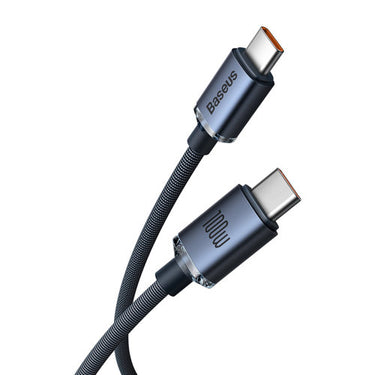 Baseus Crystal Shine Series Fast Charging Data Cable USB-C to USB-C 100W 2M - Black